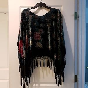 Velvet poncho